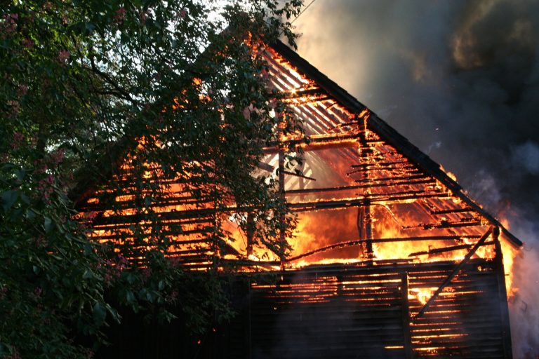 A home that has experienced fire damage